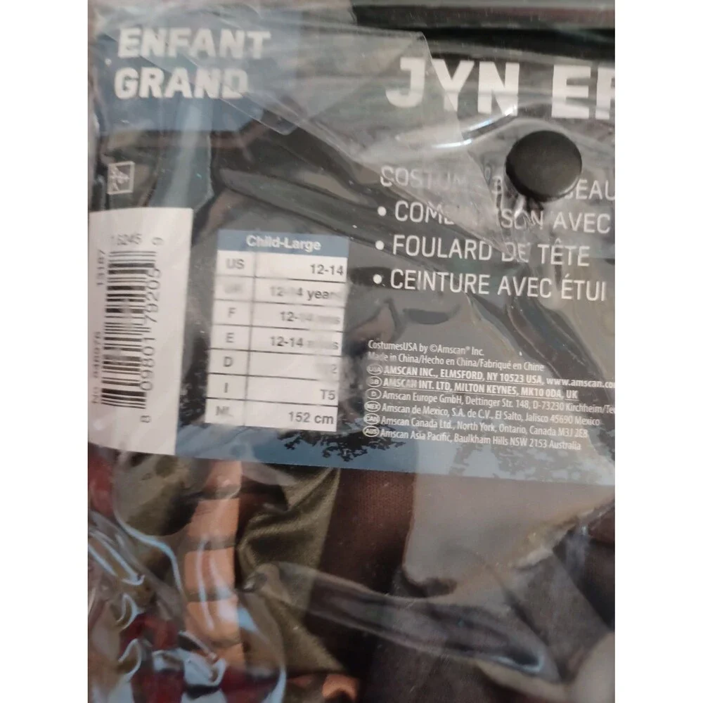 Disney Star Wars Kids L Large Costume Rogue One Jyn Erso Halloween New - Picture 3 of 4